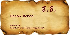Beron Bence névjegykártya